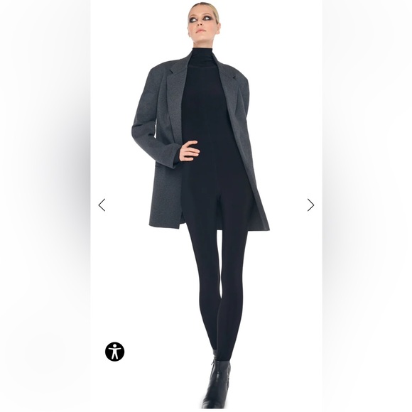 Oversized double breasted jacket size small norma Kamali terry blazer gray - Picture 3 of 11